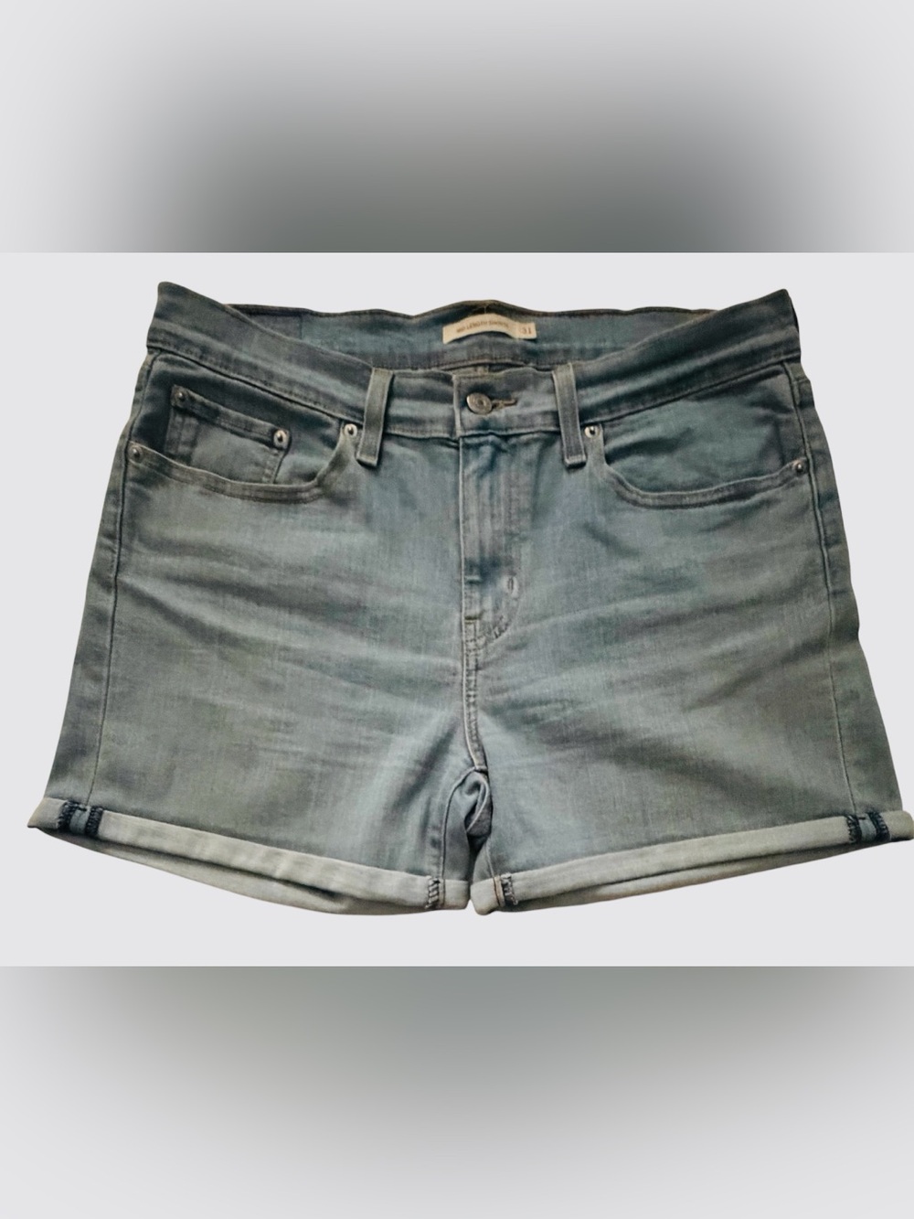 Levi's Light Blue NWOT Rolled Hem Denim Jean Shorts, Size 31